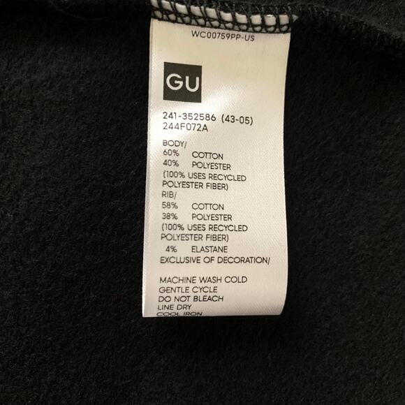 GU (Uniqlo) x Harry Potter Embroidered Logo Sweat Hoodie Dress in Black - Picture 15 of 15